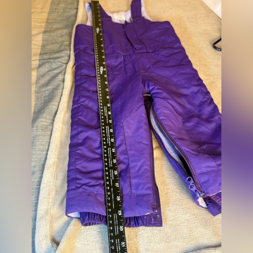 1989 Place Kids Purple Quilted Snow Bib Ski Pants Size 24M - Picture 10 of 11